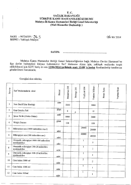 T. C. sAĞLIK BAKANLIĞI T&Uuml;RKİYE KAMU HASTANELERİ KURUMU