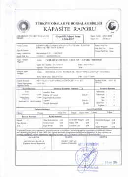TOBB Kapasite Raporu