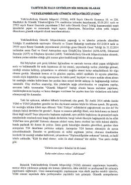 TASFİYELİK HALE GETİRİLEN BİR MESLEK oLARAK