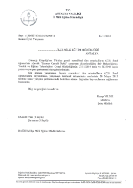 f /Æt ANTALYA vALİLİĞi - Antalya Milli Eğitim Müdürlüğü