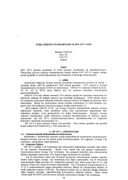 T&uuml;rk &Ccedil;imento Standartları ve ENV197?1