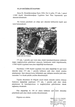 PLAN DEĞİŞİKLİĞİ RAPORU