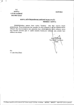 T.C. KONYA s. İCRA DAİRESİ zoıı/sszs ESAS