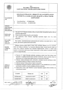 Tc İSTANBUL &Uuml;NİVERSİTESİ sARF MALZEME TEKNIK şARTNAME