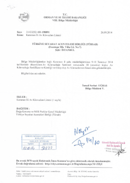 T.c. oRMAN vE sU İŞLERİ BAKANLIĞI vIII. B&ouml;lge