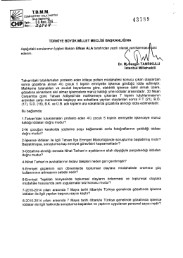 Yazılı Soru Önergesinin Metni - Türkiye Büyük Millet Meclisi