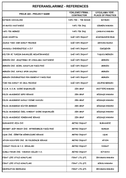 Referans Liste - BH Cephe Sistemleri