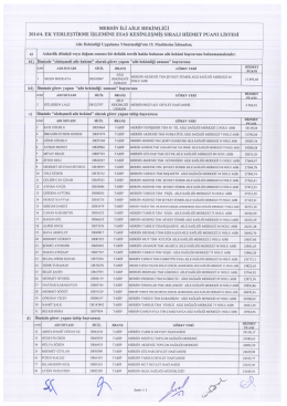 mersin ili aile hekimliği 2014/4. ek yerleştirme işlemine esas