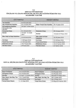 T.C _ ŞIRNAK &Uuml;NİVERSİTESİ v _ _ __ _ _ &Ouml;NLİSANS vE LIsANs
