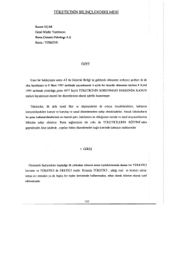 T&uuml;keticinin Bilin&ccedil;lendirilmesi