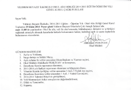 YıLDıRıM BEYAZIT iLKoKULU oKUL AİLE BjRLıĞı 2014