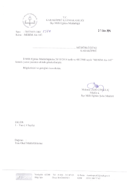 T&uuml;m Okul M&uuml;d&uuml;rl&uuml;klerine- MEBİM Alo 147