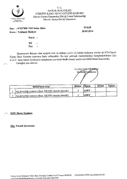 T. C. Sayı : 67437086 1934 Satın Alma Konu : Yaklaşık Maliyet