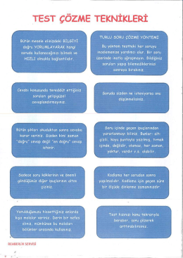 TEsT &ccedil;&ouml;zME TEKNİKLERİ