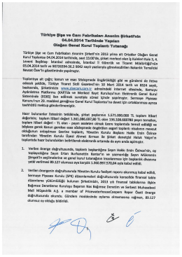 Genel Kurul Toplantı Tutanağı