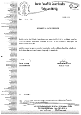 sayı :2014 / 244 - İzmir Esnaf ve Sanatkarlar Odaları Birliği