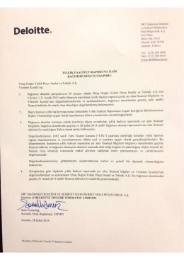 2013 Faaliyet Raporu Uygunluk G&ouml;r&uuml;ş&uuml;