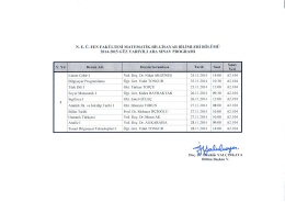 2014-2015 GUZ YARIYILI ARA SINAV PROGRAMI