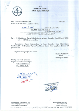 T.C. MANİSA VALİLİĞİ - Salihli İlçe Milli Eğitim Müdürlüğü