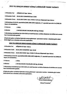 2015 vıı.ı GEN&Ccedil;LER sER&szlig;EsT G&uuml;ııEş lı. BIRiNclLIĞI TEKNIK