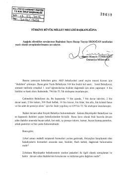 Yazılı Soru Önergesinin Metni - Türkiye Büyük Millet Meclisi