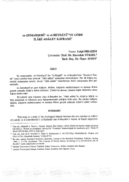 ez-zEMAHşERİI ve eı-BEYD&Acirc;VİZSYE G&Ouml;RE İL&Aring;Hİ