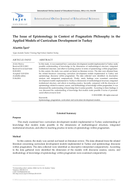 The Issue of Epistemology in Context of Pragmatists Philosophy in