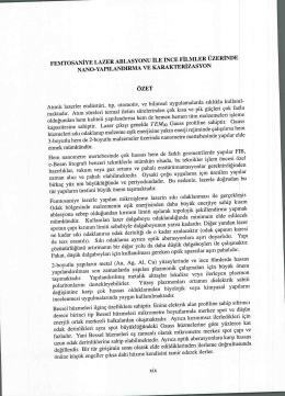 FEMTOSANİYE LAZER ABLASYONU İLE İNCE FİLMLER