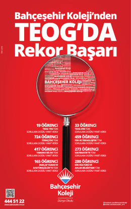 Teog Başarısı - Bah&ccedil;eşehir Koleji Yalova