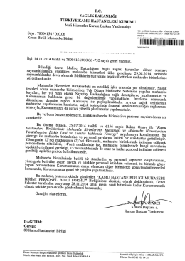 T.c. sAĞLIK BAKANLIĞI TÜRKİYE KAMU HASTANELERİ KURUMU