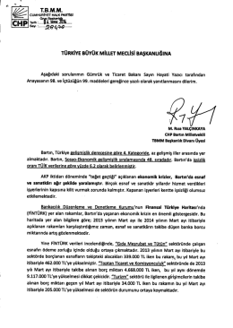 T&Uuml;RKIYE B&Uuml;Y&Uuml;K MILLET MEcLlsl BAŞKANLIĞINA