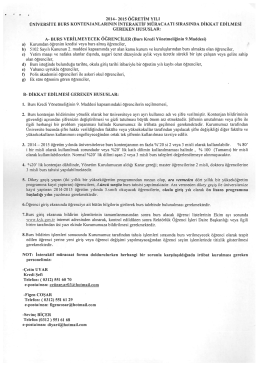 2014- 2015 &Ouml;ĞRETİM YILI &ucirc;