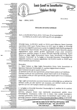2014/68 - İş Sağlığı ve G&uuml;venliği İle İlgili Y&ouml;netmelik Değişiklikleri