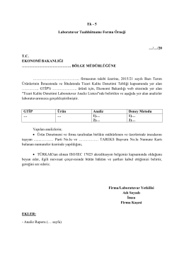 Ek - 5 Laboratuvar Taahhütname Formu Örneği …/…/20 T.C.