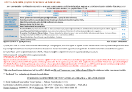 Eğitim-Öğretim Çeşitli Ücretler ve Ödemeler