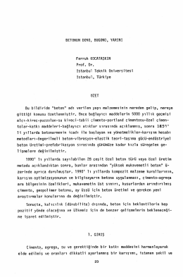 BETONUN D&Uuml;N&Uuml;, BUG&Uuml;N&Uuml; , YARINI Ferruh KOCATASKIN Prof. Dr