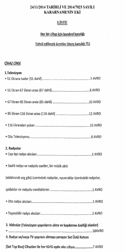 Liste i&ccedil;in tıklayınız