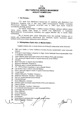 2015 Yılı Ceza Mahkemeleri Bilirkişi m&uuml;racaatlarına ilişkin duyuru