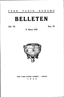 BELLETEN - T&uuml;rk Tarihi Araştırmaları