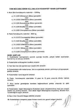 FARE MücADELEsiNDE KuLLANıLAcAK RoDENTisiT TEKNİK
