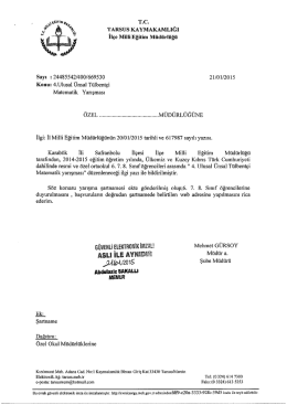 TARSUS KAYMAKAMLIĞI - tarsus il&ccedil;e mill&icirc; eğitim m&uuml;d&uuml;rl&uuml;ğ&uuml;