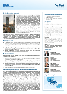 Factsheet - Erste Securities İstanbul