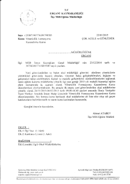 YAZI - Ergani İlçe Milli Eğitim Müdürlüğü
