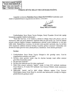 MiLLiYEr&ccedil;i HAREKET PARTIsI TBMM GRUP BAŞKANLIĞI Tarih: (L&acirc;