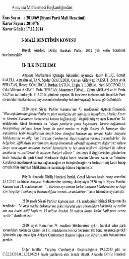 2013/69 (Siyasi Parti Mali Denetimi)