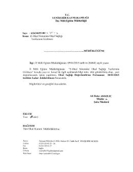 T.c. - mersin - yenişehir ilçe millî eğitim müdürlüğü