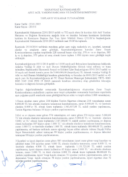 Tc. MANAVGAT KAYMAKAMLIĞI AFET ACİL YARDIM HARCAMA