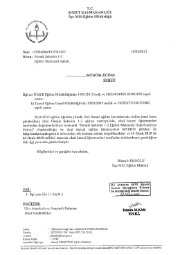 T.C. şUHUT KAYMAKAMLIĞI Iıçe Mıııi Eğitim Müdürlüğü