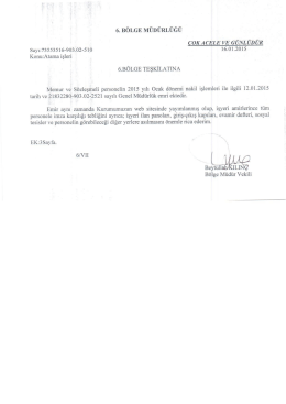 19.01.2015 - TCDD 6. B&ouml;lge