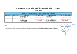 buharkent ilçesi 2015 yılı şubat ayı nöbet listesi